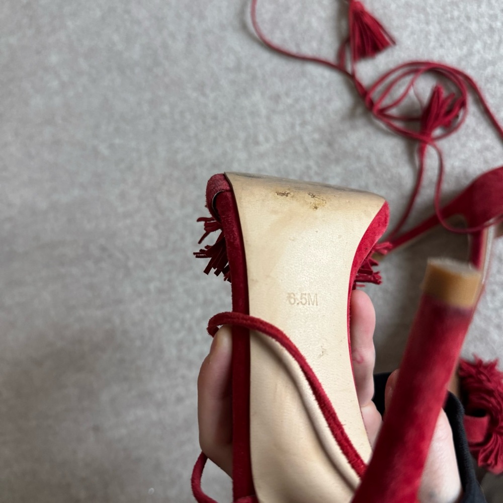 Steve Madden Red Suede Heels - Picture 7 of 7